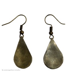گوشواره دست ساز اشکی رنگ گلبه ای کد:152.2